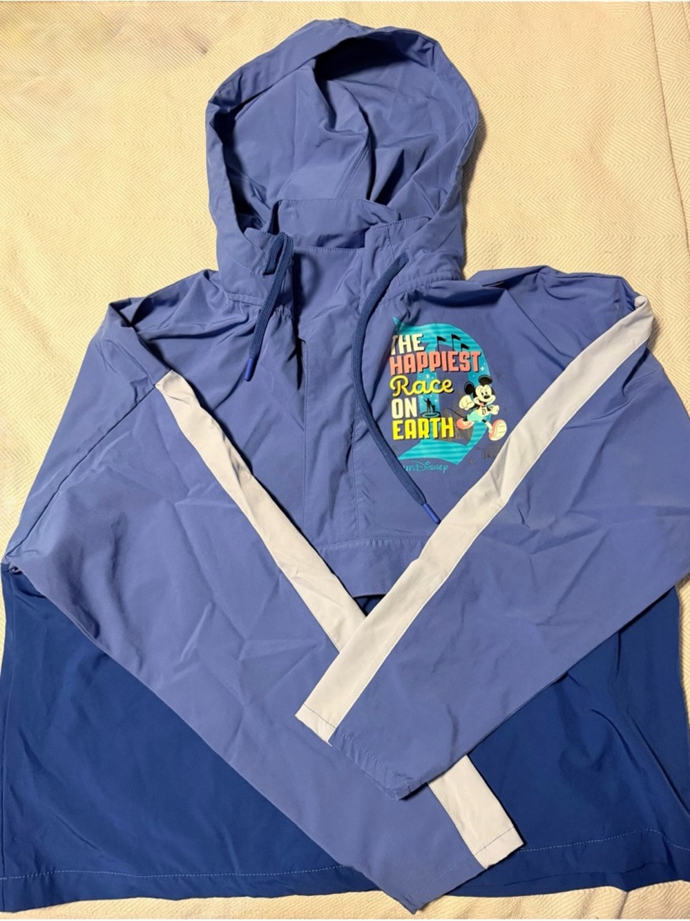 Run Disney Disneyland 2024 Blue Colorblock Hooded Windbreaker